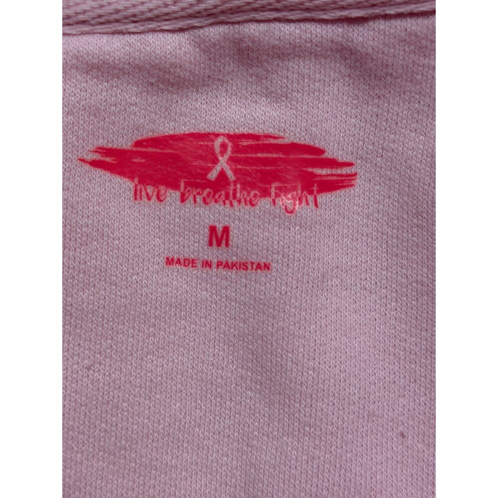 Womens Pink Fight For A Cure Hoodie Sweatshirt Breast Cancer Sweat Shirt Mediuma - Picture 3 of 7
